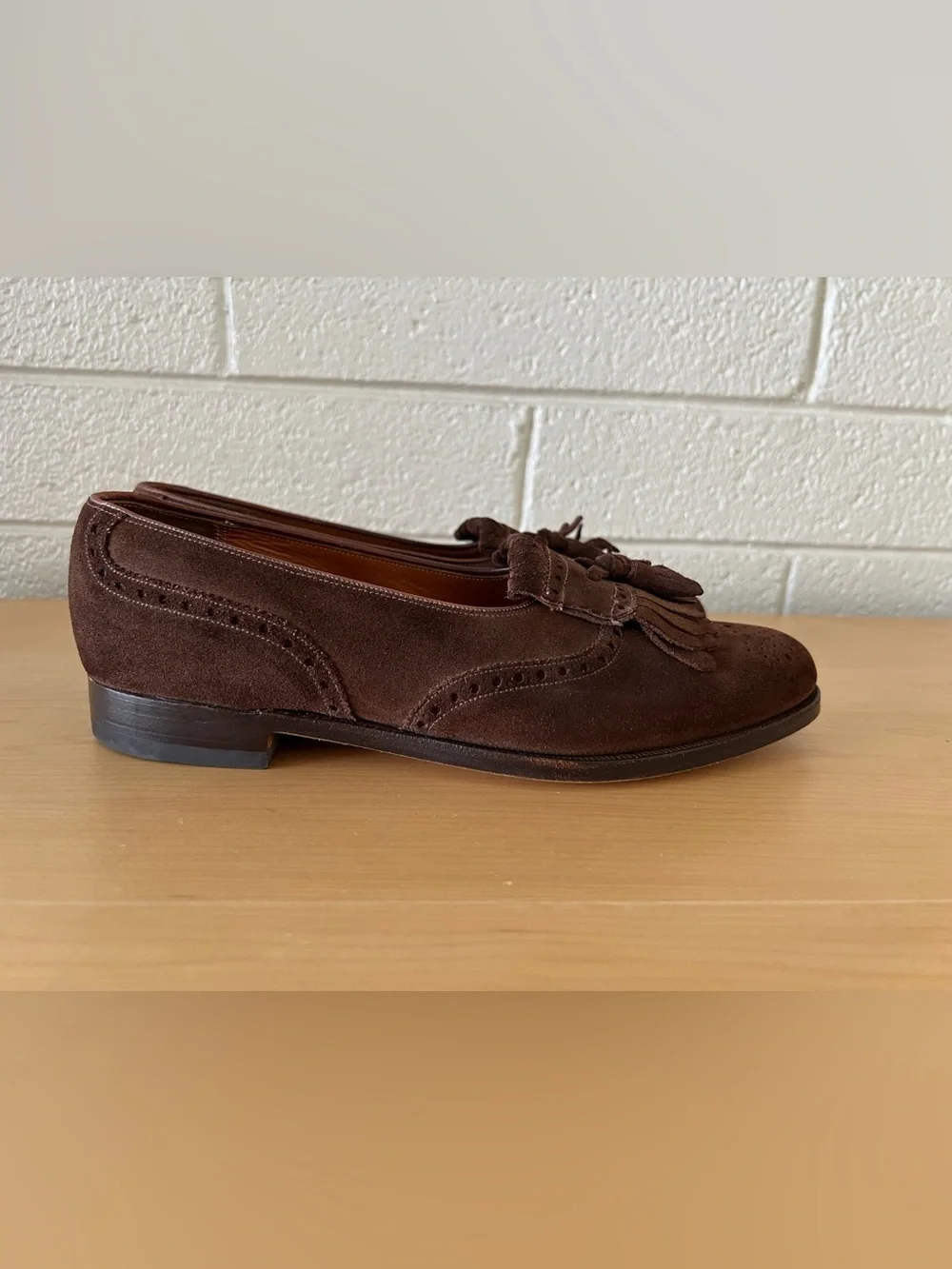 Polo Ralph Lauren x Crockett & Jones Suede BenchMade Kiltie Tassel Brogue Loafer